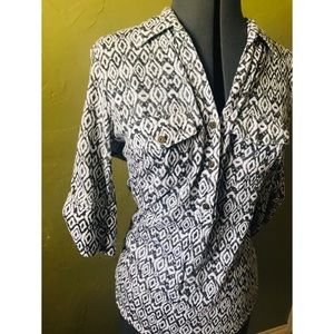 Rebecca Malone White/Grey Blouse